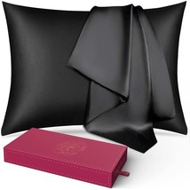 Lacette Silk Pillowcase 2 Pack for Hair and Skin, 100% Mulberry Silk, Double-Sid - £41.47 GBP