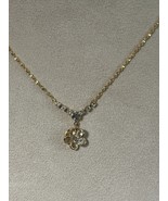 Vintage Crystal Flower Necklace Gold Tone 18&quot; - $298.75 MXN