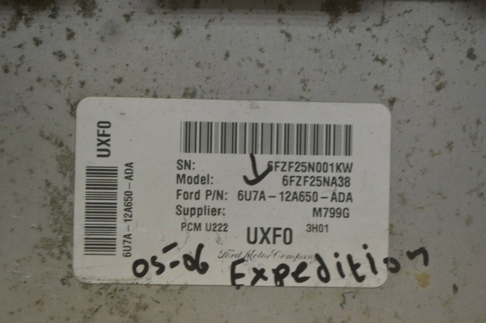 2005-2006 Ford Expedition Engine Control Unit ECU 6U7A12A650ADA Module 244-8C5 Item image 2