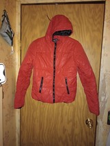 Rue 21 Puffer Jacket Red With Black Zippers And Interior Women&#39;s Size Small - £11.41 GBP