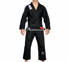Fuji Suparaito Submit Everyone Mens Brazilian Jiu-Jitsu BJJ Gi - Black w White - £110.90 GBP