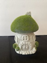 Fairy Garden Mushroom Fairy House With Moss White - $5.89