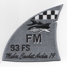 USAF AIR FORCE 93FS 2019 COMBAT ARCHER FIN BLACK WHITE EMBROIDERED JACKE... - $28.99