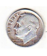 Roosevelt Dime Coin - 1947 P 90% Silver - £3.18 GBP