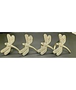 Dragon Fly Napkin Rings Set of 4 Excellent Condition Silver Tone - $14.01
