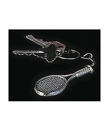 Pewter Tennis Racquet Keychain Keyring - 2pc/pack - £10.26 GBP