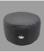 Lotus Crafts Round Yoga Meditation Cushion Beanbag Gray 12" x 7"
