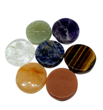 7 Chakra Gemstone Palm Set Grande Rotonda Chakra Crystal Energy Charged Bag - £14.35 GBP