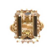 18k Yellow Gold Ring with Large 9.53ct Genuine Natural Smoky Quartz (#J6464) - £904.97 GBP
