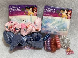 Disney Princess - Hair Accessories - 2 pcs Scrunchies &amp; 5 Pcs Spirals Mu... - £1.51 GBP