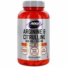 NOW Foods - Arginine 500mg &amp; Citrulline 250mg Amino Acids - 240 Vegetable Cap... - $39.23