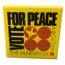 VTG Margin of Victory Vote For Peace Square Pin Button 2.5&quot; x2.5&quot; - £50.25 GBP