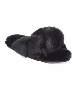 Jenni Faux Fur Solid Crossband Slippers M 7-8 NWT $34.99 Super Soft Black - $34.00