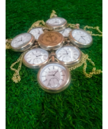 Lot de 10 montres de poche vintage nautiques américaines Elgin Look... - £111.76 GBP