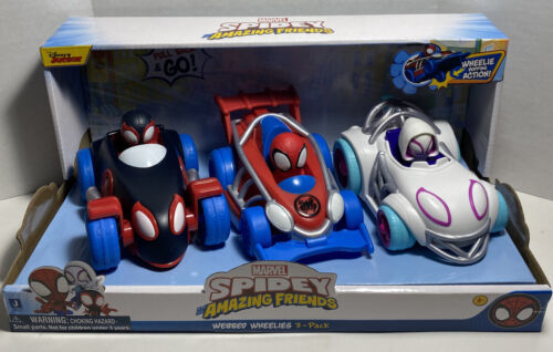 Spidey & His Amazing Friends Webbed Wheelies 3 Pack Cars New Marvel - $35.63