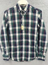 NWT J. Crew Mens Long Sleeve Slim Fit Poplin Shirt Plaid Green Blue Red ... - $347.69 MXN