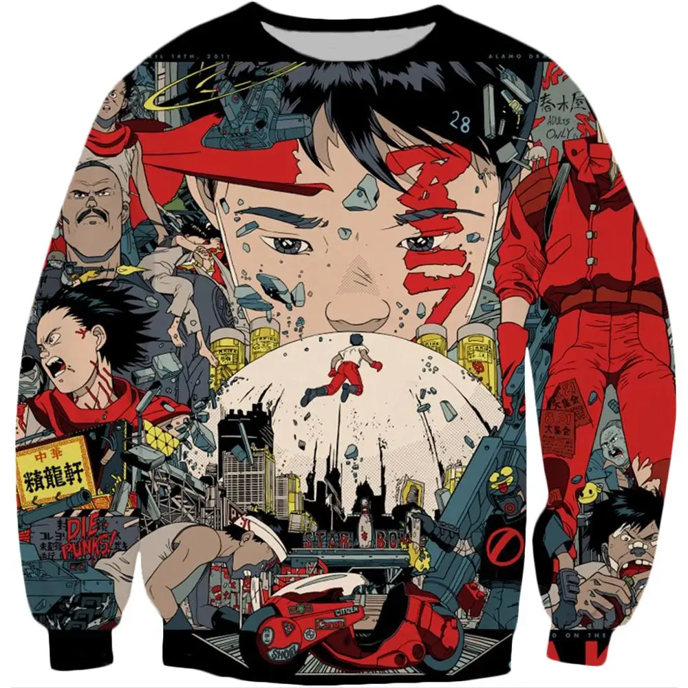 Akira Kaneda Neo Tokyo  Printed Crewneck Sweatshirt 2020 autumn Harajuku... - $88.63