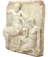 Large Greek God Mortal Combat Centaur And Lapiths Metope Wall Decor Plaq... - $233.62 CAD