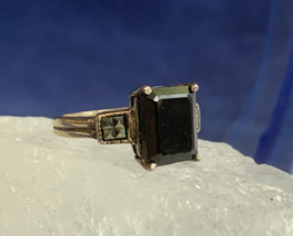 Vtg Sterling Silver HAN Ring 2.98g Fine Jewelry Sz 5.75 Black Stone Marc... - £23.64 GBP