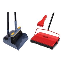 Carpet Floor Sweeper Manual With Horsehair, Broom And Dustpan Set For Home - $69.99