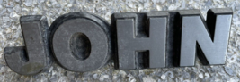 John Deere Front Deck Emblem Medallion - &quot;JOHN&quot; Only    Z - $9.50