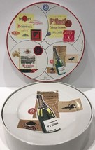 ROSANNA 4 Salad Plates French Wine Champagne Labels Dessert Appetizer Dishes 8”D - £38.94 GBP