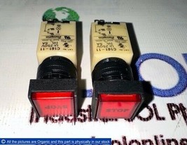 Maruyasu C161-11 Push Button Switch 250V 5A Red Stop Pilot Light Switch ... - $47.52