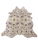 Floral Printed Cowhide Rug Size: 7.2x6 feet Z-002 - $402.93 CAD