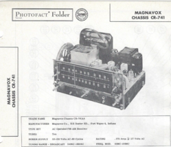 1957 MAGNAVOX CR-741 AM FM Radio RECEIVER Photofact MANUAL Tube CR741 Vi... - £7.75 GBP