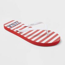 Shade &amp; Shore Women&#39;s Sydney Americana Flip Flops Size 8 Red/White - $13.11
