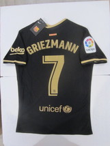 Antoine Griezmann Barcelona La Liga Match Slim Black Away Soccer Jersey 2020-21 - £95.92 GBP