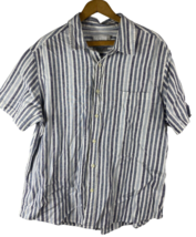 Goodfellow Shirt Size XL Mens Button Down Linen Blend Ticking Stripe Nor... - £29.61 GBP