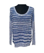 Eileen Fisher Organic Linen Cotton Sweater Blue White Stripe Coastal Siz... - £32.23 GBP