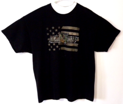 Buckhorn River Realtree Camo Chevrolet Bowtie &amp; American Flag T Shirt Black XXL - £23.70 GBP