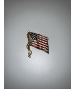 Camrose &amp; Kross JBK USA American Flag Crystal Enamel VTG Pin Brooch Gold... - $623.38 MXN