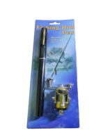 Fishing Rod Pen / Fish Anywhere, anytime. 38&quot; Solid Brass Reel. Black/Go... - $47.33 CAD