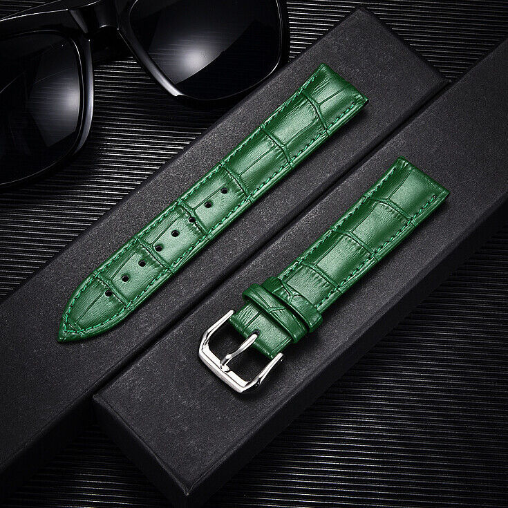 Primary image for 16mm Green Calfskin Leather (Change Tool + Springs Included) Watch Strap/Band