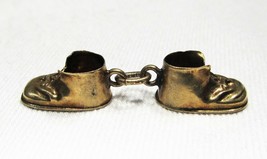 Estate Vintage 14K Yellow Gold Siged JMF Baby Shoes Charm C2045 - £134.95 GBP