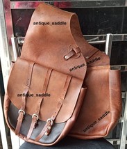 Cow Hide Genuine Leather Western Trail Handmade Horse Saddle Bag - £89.98 GBP