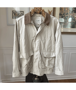 LL Bean Jacket Mens Beige Harrington Full Zip Barn Chore Coat Jacket Kha... - $63.48 CAD