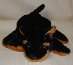 Dream Black &amp; Brown Dog Hand Stage Five Finger Puppet Stuffed Plush Toy - £7.03 GBP