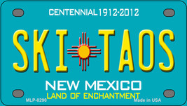 Ski Taos New Mexico Teal Novelty Mini Metal License Plate Tag - $14.95
