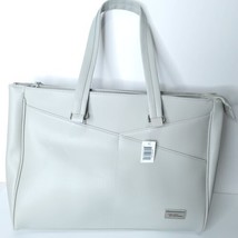Bella Russo Laptop Extra Large Tote Bag Brand New Light Grey Purse Hearts - $49.49