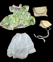 Doll Clothes Lot Dress Slip Hat Pouch Hat Vintage Antique Hand Made - $12.00