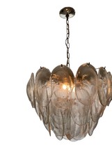 1970s Mid Century Chandelier Cascading Lamp 6 Light Glass Shades Metal - $1,311.74