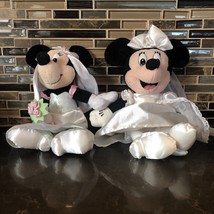Lot Of 2 Disney Minnie Mouse Bride Plush Disneyland Resort Plush Wedding - £19.84 GBP