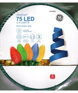 GE 1295962 75CT MULTI COLOR STAYBRIGHT C9 LED 37&#39; GREEN STRING - NEW! - $659.30 MXN