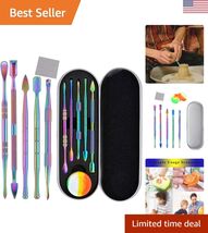 Compact 7-Piece Wax Carving Tool Kit in Rainbow Colors with Silicone Con... - $18.72