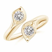 ANGARA Calla Lily Two Stone Natural Diamond Ring in 14K Gold (IJI1I2, 0.46 Ctw) - £1,385.06 GBP