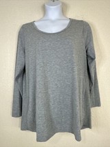 LuLaRoe Womens Plus Size 3XL Gray Scoop Neck Tunic T-shirt Long Sleeve - £10.22 GBP